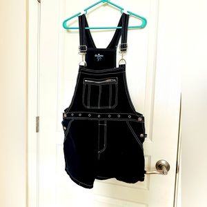Royal Bones By Tripp Black Short Overalls